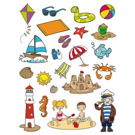 GOMETS REMOVIBLES LA PLAYA -12 HOJAS 
