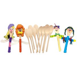 CUCHARAS MADERA DECORAR- 10 UNIDADES