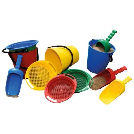 CUBO, PALA Y TAMIZ- LOTES DE 5 UNIDADES UNICOLOR