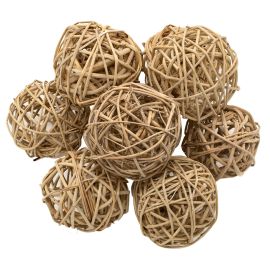 BOLAS MIMBRE DE RATAN 8 CM  - 10 UNIDADES