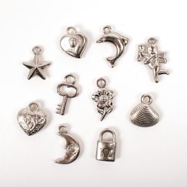 ABALORIOS METAL 10 FORMAS- 200 PIEZAS