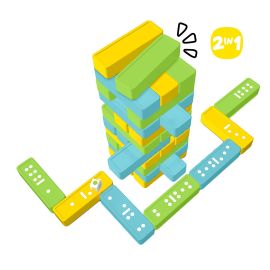 TORRE EQUILIBRIO Y DOMINO XXL - 2 EN 1