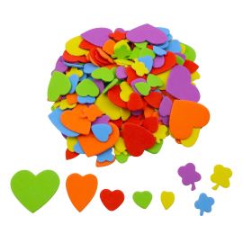 FORMAS CORAZONES-FLORES FOAM EVA- 250 UNIDADES