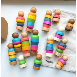 PERSONAS TUERCAS MADERA COLORES MONTESSORI